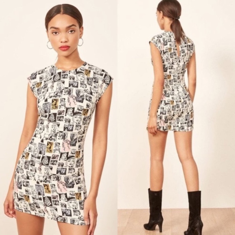 Reformation Lilah Comic Book Mini Dress